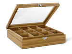 Load image into Gallery viewer, 12 Compartment Tea Box with Window Bamboo

