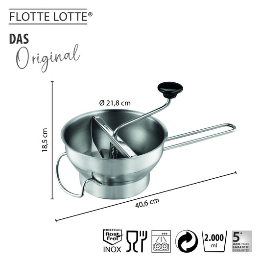 Strainer FLEET LOTTE® Incl. 3 Perforated discs (1 Mm 3 Mm and 5 mm)