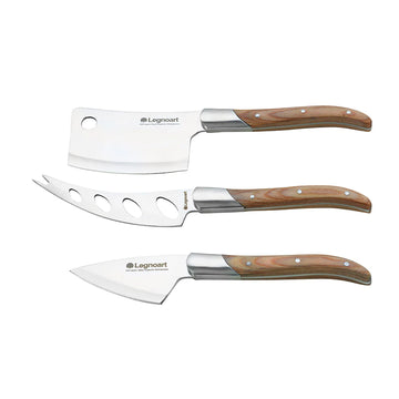 Reggio 3-piece Knife Cheese Set with Light Wood Handle CK-20B