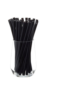 Glass Straws 25 pcs 9" Long Black Straight 12709