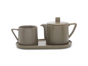 Tea-for-one set Lund, warm grey