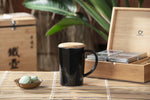 Load image into Gallery viewer, Tea mug 400ml, with stainless steel filter and bamboo lid, black

