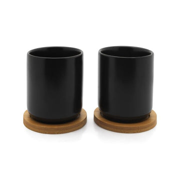 Tea mug Umea, black, set of 2