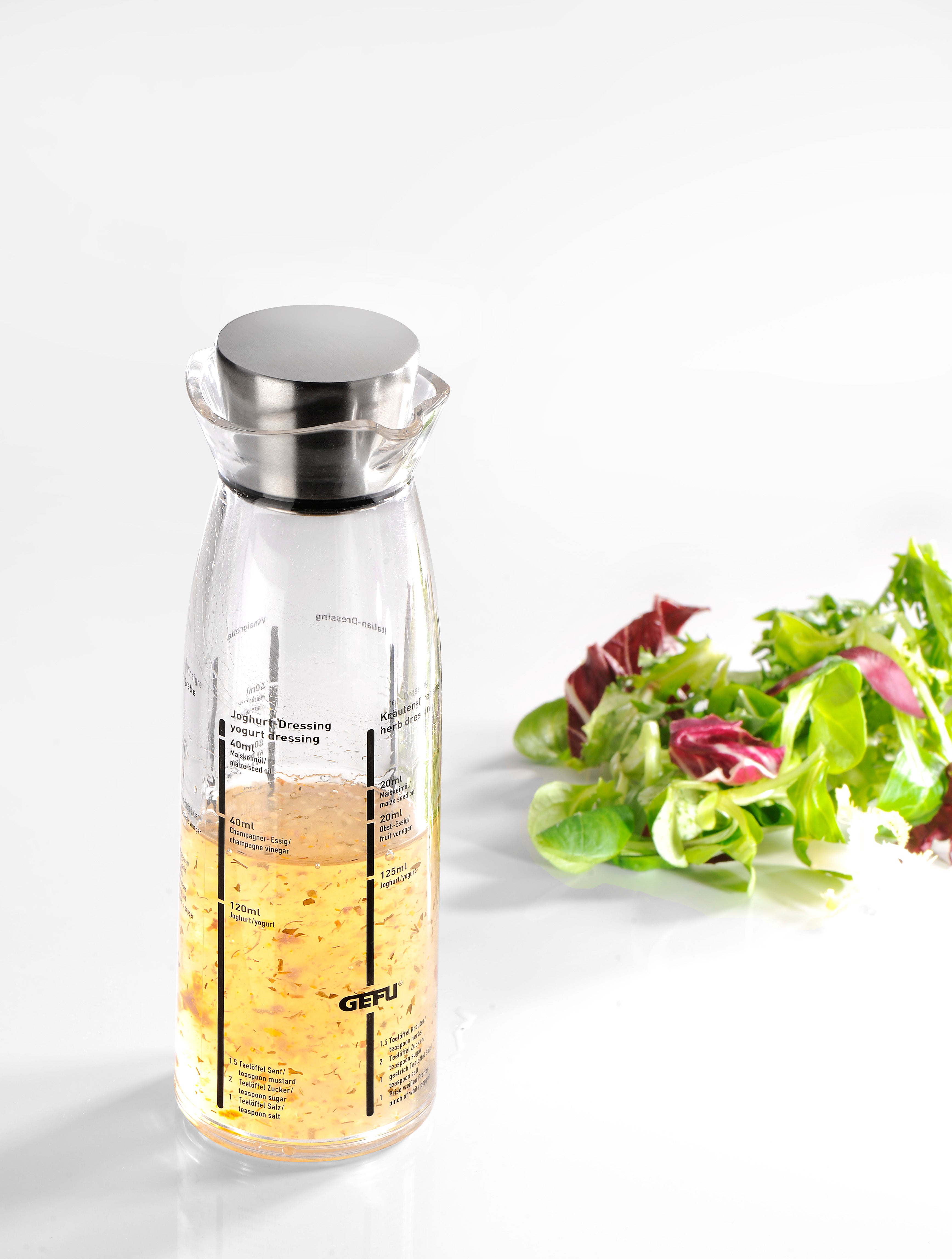 HOUSEHOLD ESSENTIALS Glass 10.1 oz. Clear with Lid Salad Dressing Shaker  03195 - The Home Depot
