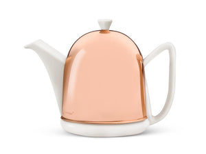 1510WK Teapot Ceramic/ Copper Spring White COSY MANTO