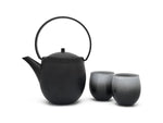 Load image into Gallery viewer, Giftset Sendai, cast iron, black, with 2 porcelain mugs
