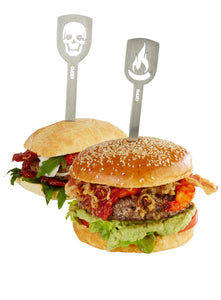 Hamburger skewers TORRO, 2 pcs. (Death's head + flame)