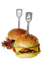 Load image into Gallery viewer, Hamburger skewers TORRO, 2 pcs. (Death&#39;s head + flame)
