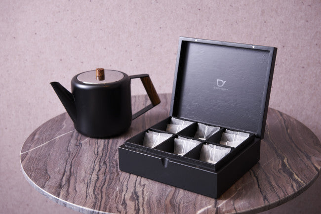Tea box 6-compartments Bamboo, black