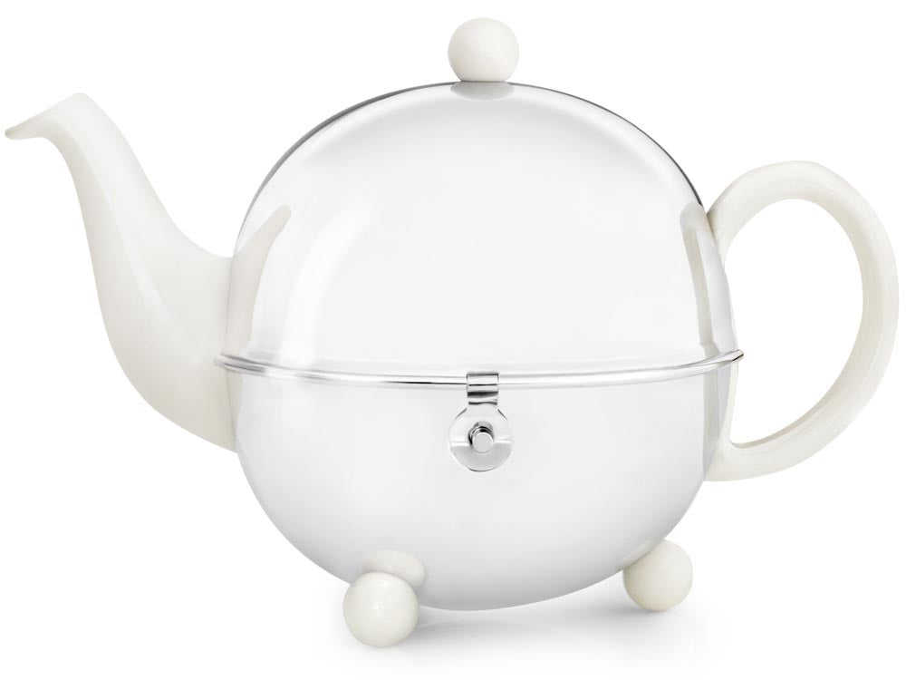 1302W Teapot Ceramic/SS White COSY