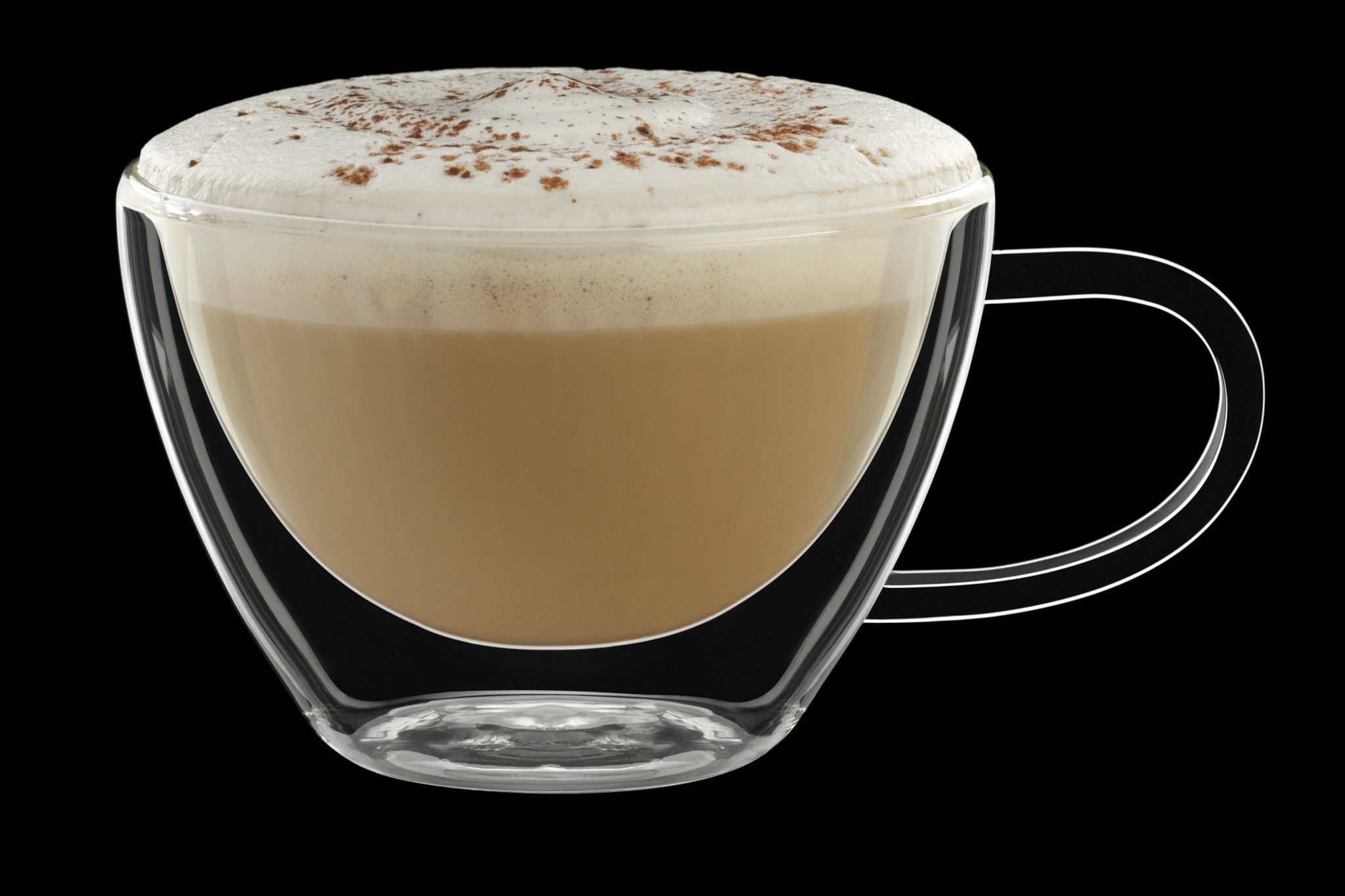 12 oz Double Walled Glass Coffee Mugs, Clear Cappuccino Glass Mug Set –  ShopEZ USA