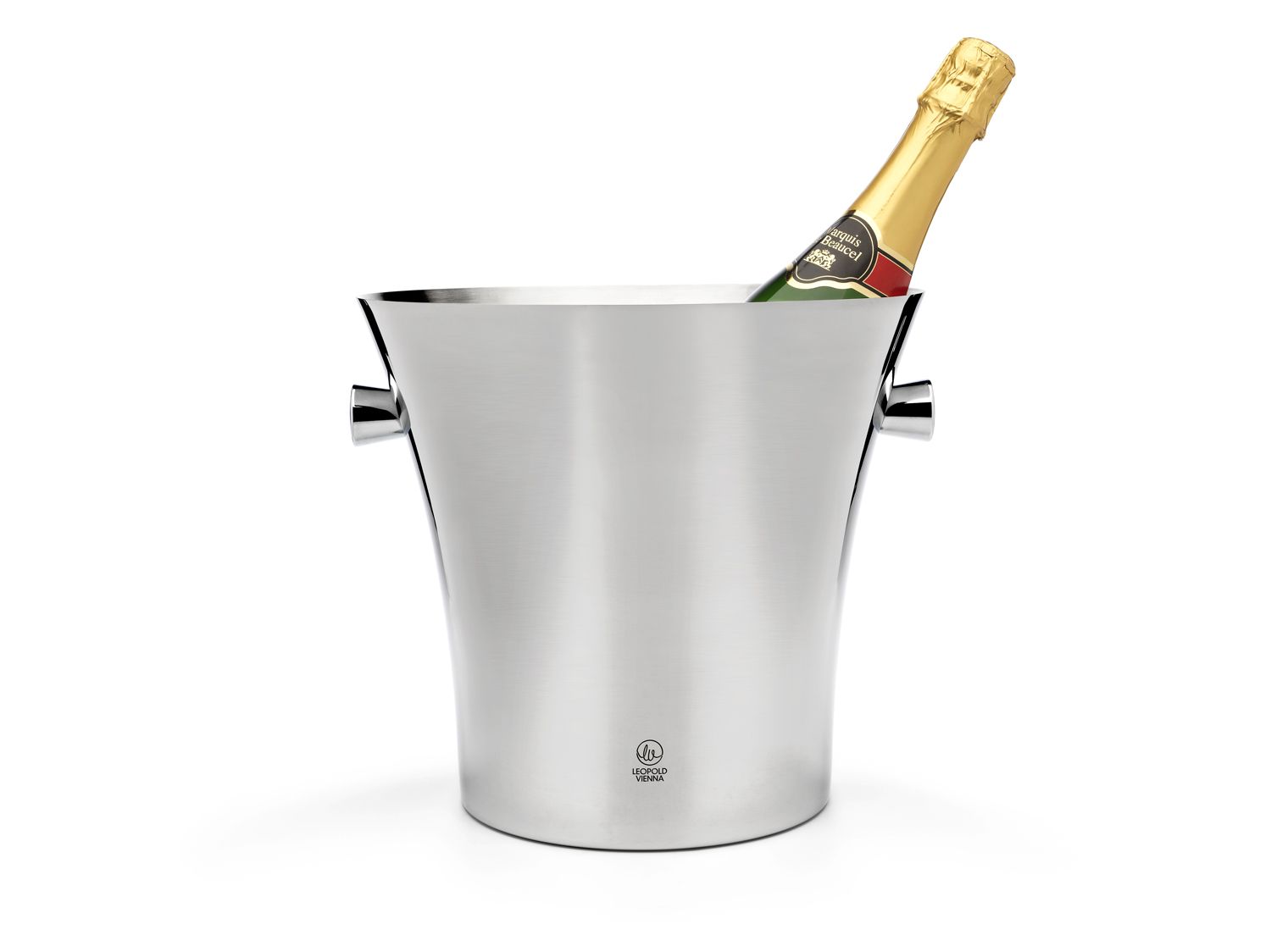 Champagne cooler single walled with grips, stainless steel